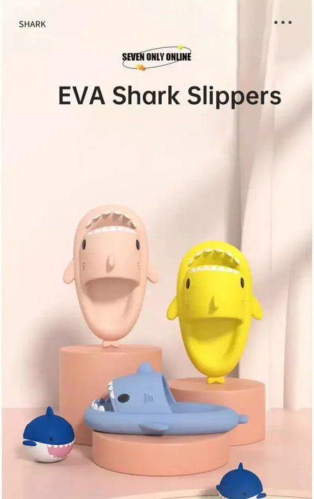 Chinelos infantis sola macia dos desenhos animados tubarão chinelo mulher homem interior ao ar livre eva chinelos antiderrapantes para sapatos infantis sandálias