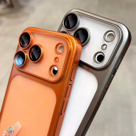 Mais recente laranja ultra fino fosco caso de telefone para iphone 17 pro max 17pro 17 com lente filme proteção à prova de choque duro pc capa