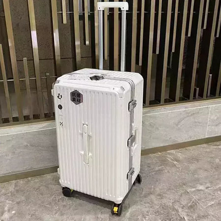 Grande Capacidade de Alumínio Frame Mala para Homens e Mulheres, Bagagem Cup Holder, Trolley Case, Brake Wheel Travel Bag, 30 "Tamanho Grande