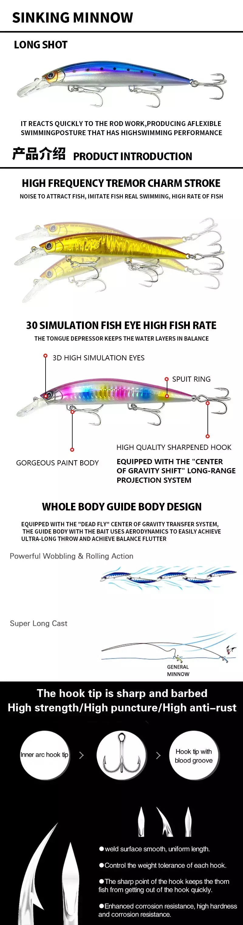 110mm 38g 90mm 31g afundando isca de pesca pesado minnow fundição pesca corrico robalo truta isca pesca isca dura 9152