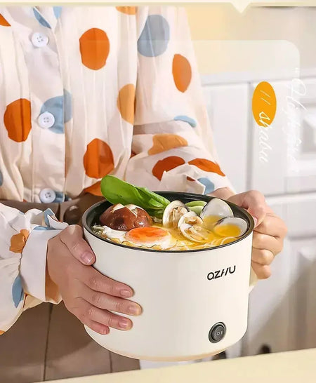 Panela elétrica de arroz multifuncional, 1,8l, pan de aquecimento, macarrão, ovos, sopa, vaporizador, antiaderente, eletrodoméstico