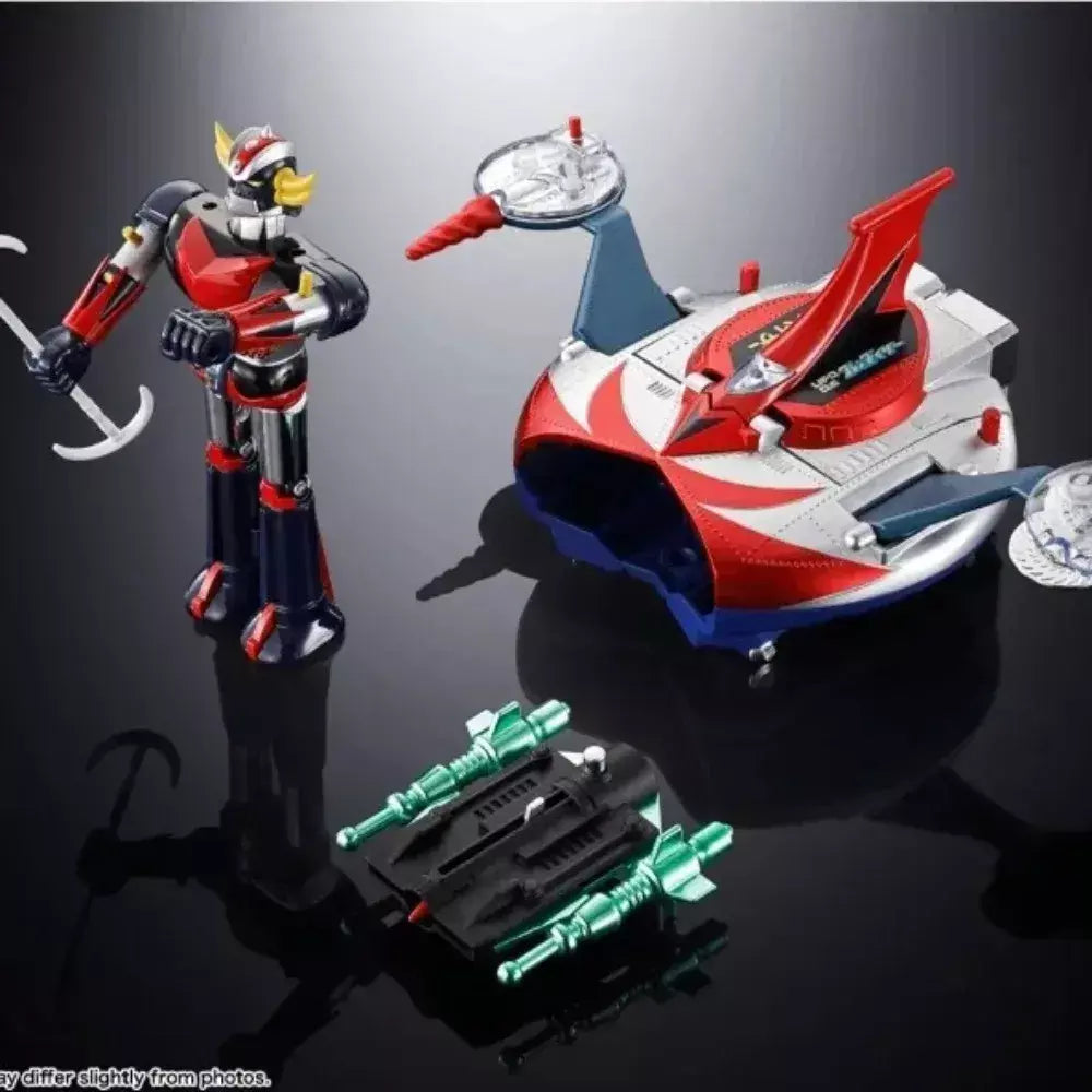 Bandai genuíno chogoku granxer & spazer ufo conjunto 1975 réplica anime figura de ação modelo colecionável estátua brinquedo ornamento presente