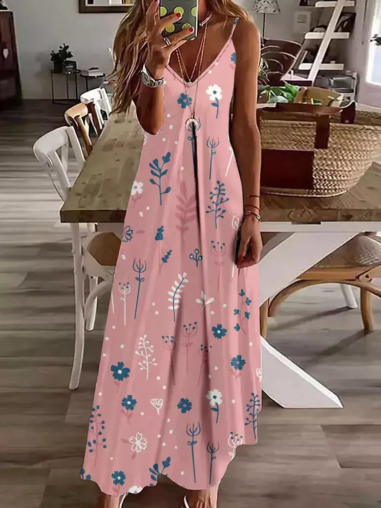 Vestido de cabeçada com estampa floral elegante feminino, casual roupas de praia, plus size, férias, Havaí, novo, 2024