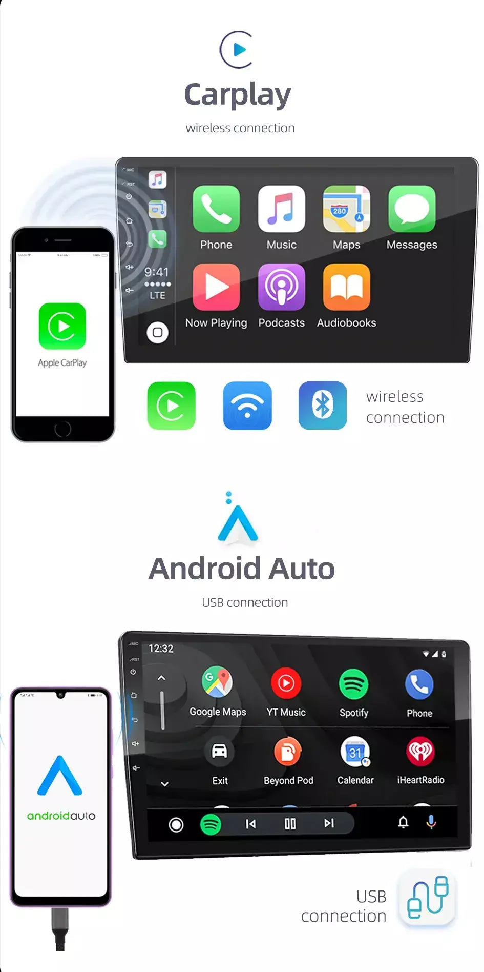 Android 13 2 din rádio do carro carpla auto 7 9 10 13.1 Polegada universal wifi gps áudio reprodutor multimídia para nissan toyota kia honda
