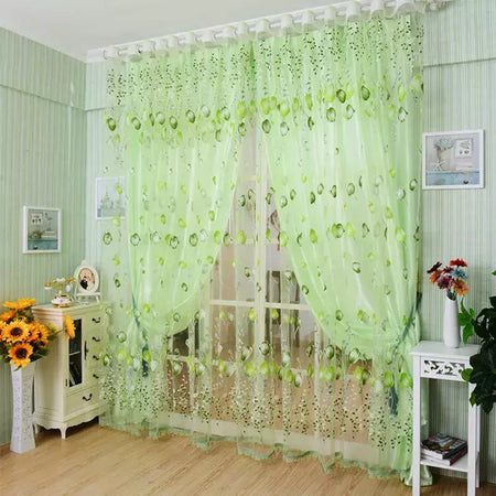 Tule Floral em Cortinas Puras, Tratamento Janela, Painel Persianas, Sala de estar, Quarto, Cozinha, Sombra, Roxo, Peônia