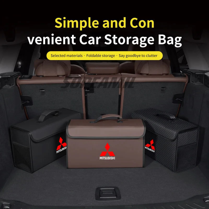 Para mitsubishi outlander pajero asx colt lancer l200 triton RalLIART caixa organizadora de porta-malas de carro caixa traseira estiva arrumação saco de armazenamento