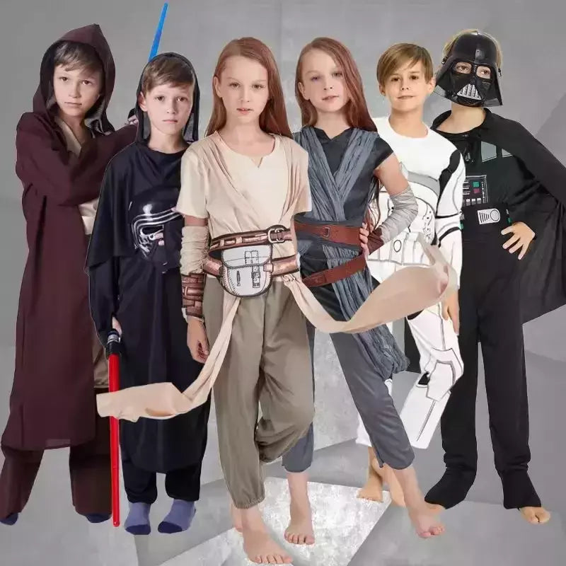 2024 novo traje de guerreiro preto tempestade soldado darth vader anakin skywalker menina guerras rey cosplay festa traje roupas capa máscara