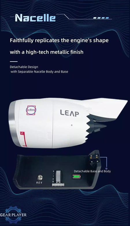 Boeing 747 Turbofan Modelo de motor Ventilador elétrico Cool Boutique Coleção Kit de motor de aeronave para exibição e uso educacional