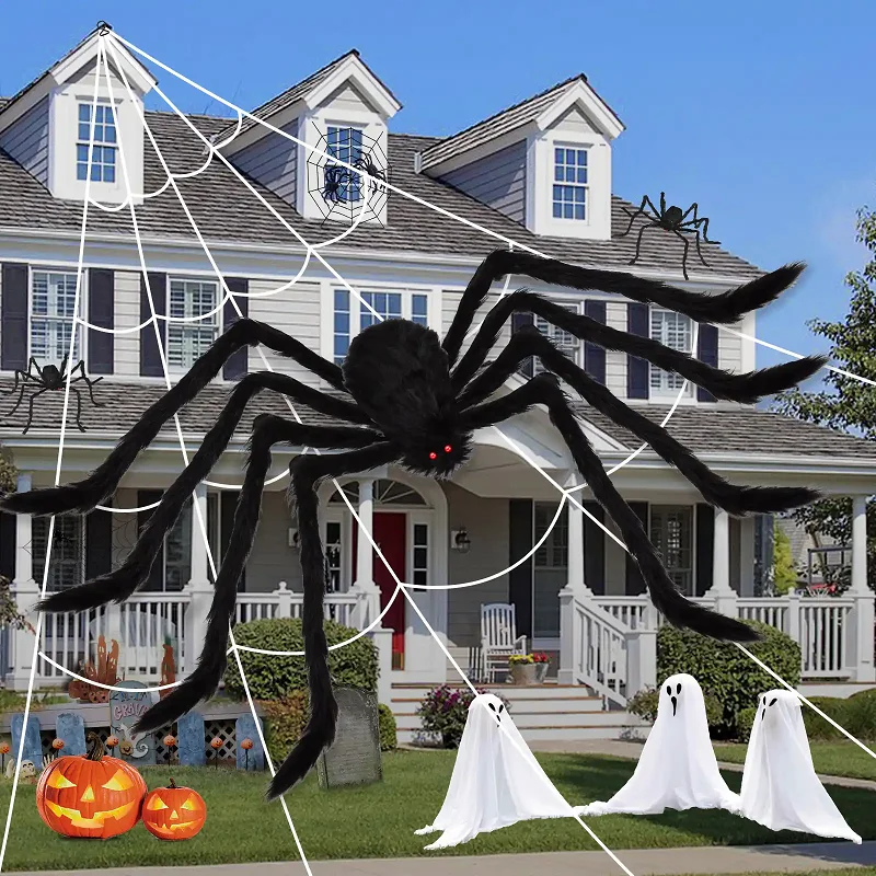 30cm/50cm/75cm/90cm/125cm/150cm/200cm horror halloween gigante aranha preta decoração casa assombrada festa adereços decoração de halloween