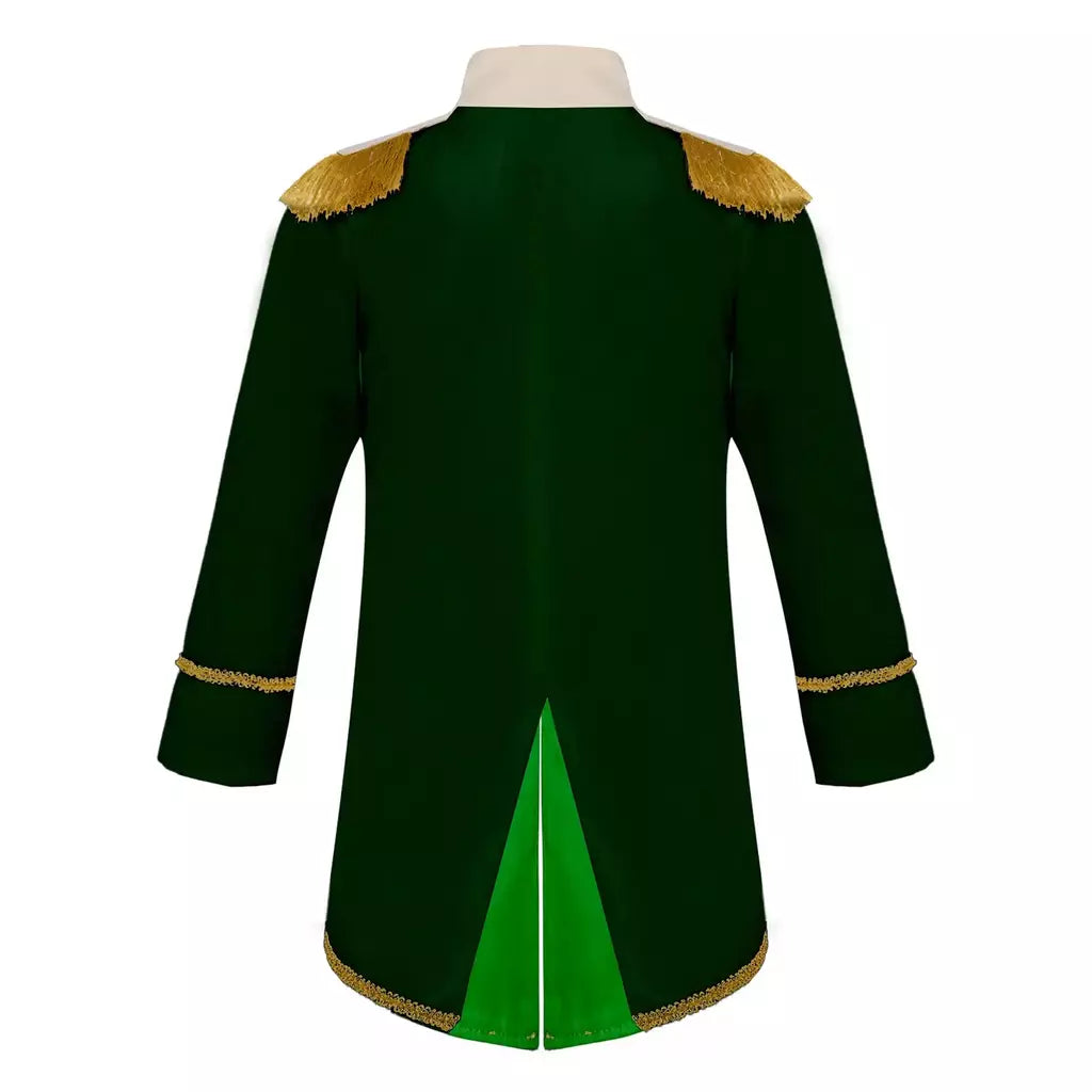 Meninos príncipe cosplay traje manga longa franja de ouro trança veludo smoking tailcoat tribunal real cosplay jaqueta vestir-se