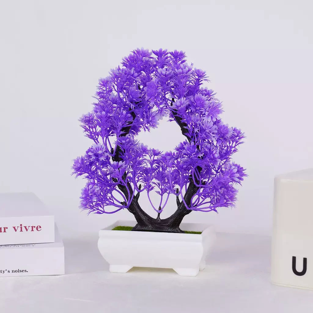 Plantas artificiais em vaso bonsai lindas pequenas plantas de árvore flores falsas ornamentos em vaso para casa jardim decoração oficial do hotel
