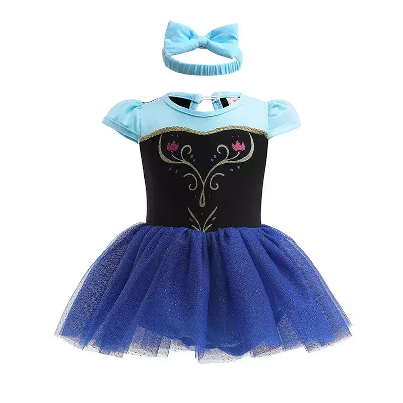 Baby Romper TUTU Vestido Com Headband Infantil Baby Princess Girl Roupas Tamanho 3-18M Cute Design Baby Dress Party Trajes
