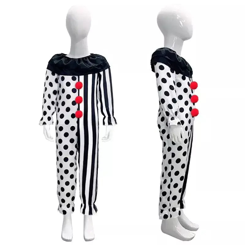 Crianças meninos meninas terrifier 3 cosplay coringa traje com máscara chapéu macacão halloween palhaço vestido criança bodysuit roupas de carnaval