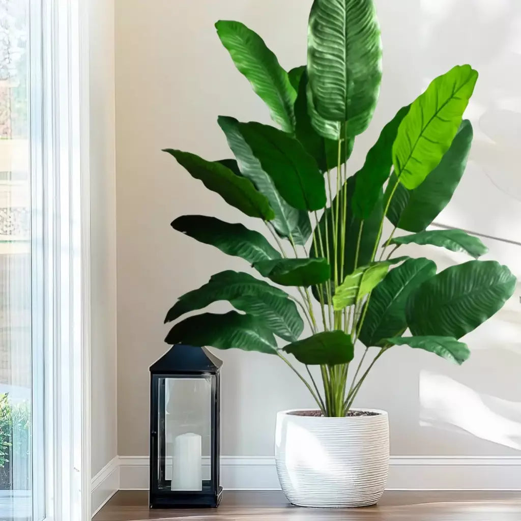 65-125cm/47.2in grande palmeira tropical falso banana planta folhas toque real strelitzia reginae planta de plástico para casa jardim