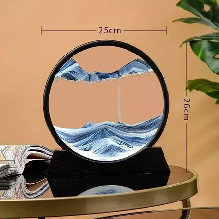 3D Moving Sand Art Picture, Vidro Redondo, Sandscape Do Mar Profundo, Ampulheta, Artesanato Fluindo, Pintura Em Areia, Escritório, Decoração De Casa, Presente