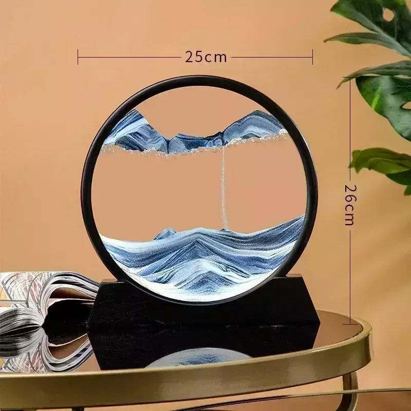 3D Moving Sand Art Picture, Vidro Redondo, Sandscape Do Mar Profundo, Ampulheta, Artesanato Fluindo, Pintura Em Areia, Escritório, Decoração De Casa, Presente