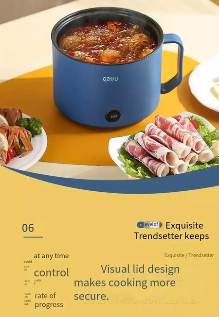 Panela elétrica de arroz multifuncional, 1,8l, pan de aquecimento, macarrão, ovos, sopa, vaporizador, antiaderente, eletrodoméstico