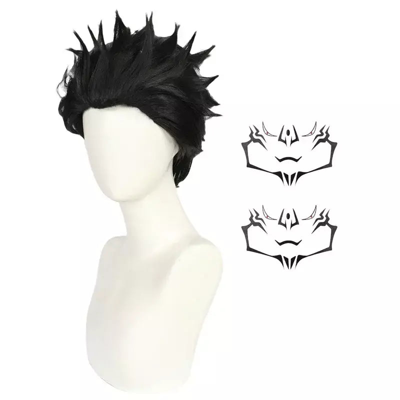 Dazcos ryomen sukuna traje branco kung fu terno com adesivos de tatuagem ryomen sukuna como megumi showdown cosplay traje conjunto completo
