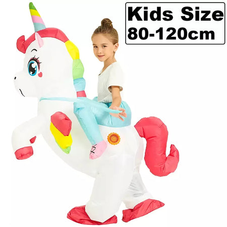 Vestuário colorido unicórnio animal trajes infláveis terno anime purim halloween carnaval festa cosplay traje para crianças adultas