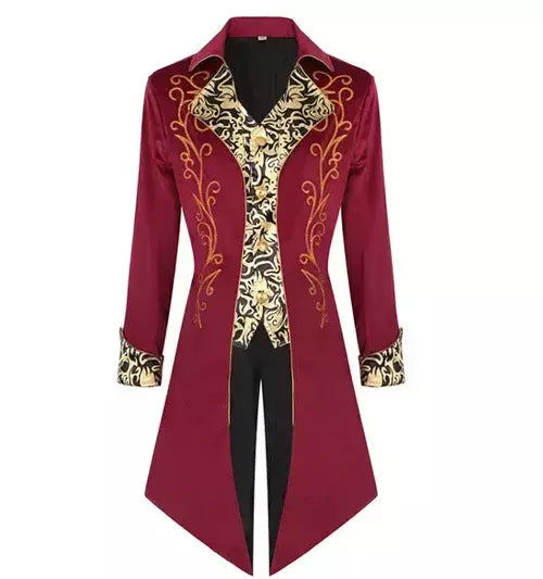 Outono novo roxo masculino luxo jacquard smoking, retalhos impresso casacos, tamanho europeu preto masculino mardi gras vestido longo jaqueta.