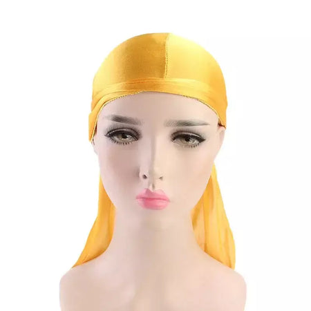 Elasticidade baotou boné faixas de cabelo simulação sedosa durag cauda longa chapéu pirata bandana turbante para crianças criança fita acessórios