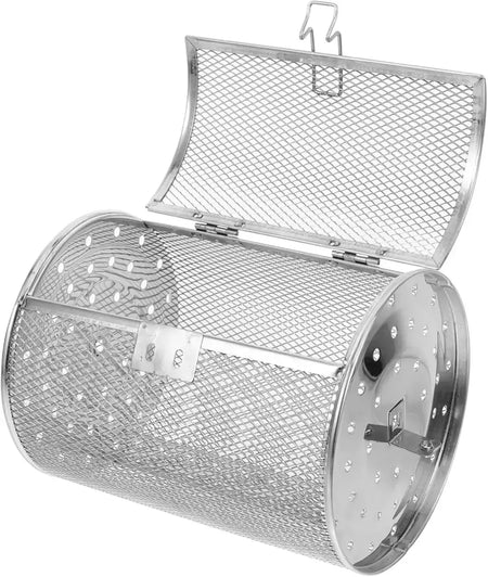 Gaiola para grelhar de cozinha, forno rotativo, cesta de manutenção fresca para assar, churrasco, acampamento ao ar livre, rack de churrasco reutilizável