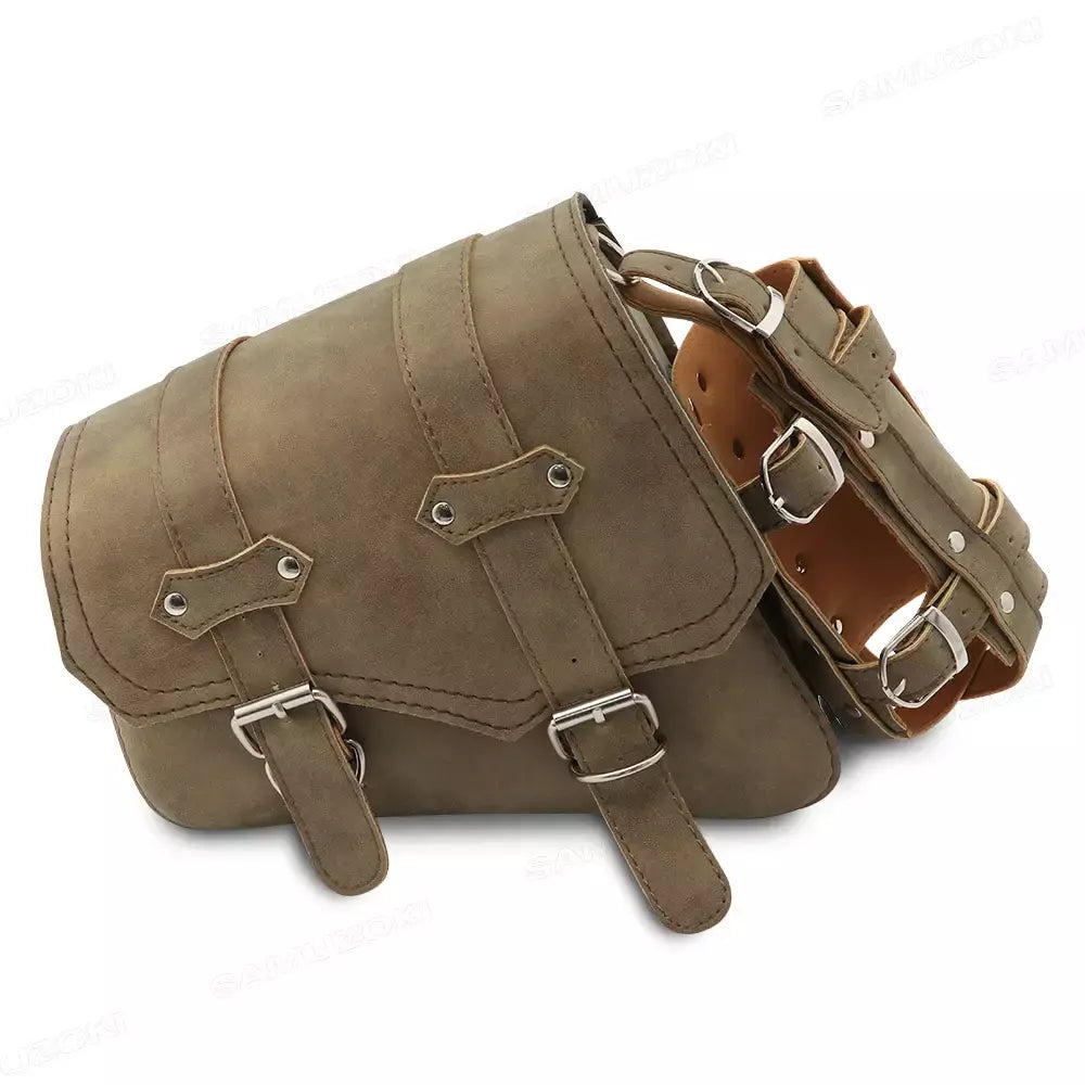 Bolsa de selim lateral de couro pu para motocicleta, adequada para harley sportster xl 883 1200 chopper cruiser cafe racer softail bobber