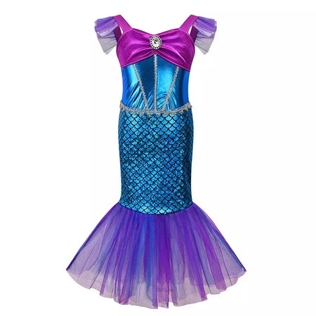 Sereia vestido de festa de aniversário verão menina sereia traje carnaval anime cosplay outfits 2-10 anos crianças fantasia disfarce vestido de baile