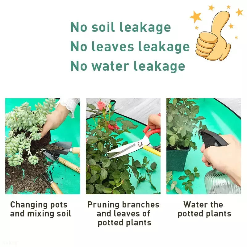 Tapete de plantio dobrável à prova d'água, tapete de jardim para vaso de flores, transplante, mistura de solo, ferramenta de poda de plantas