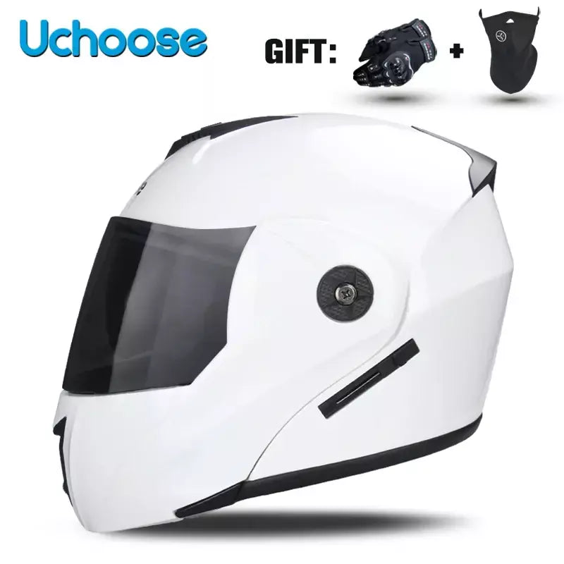 Unisex Capacete com viseira, lente dupla, seção transversal, segurança, modular, flip, capacete, certificação DOT, Uchoose