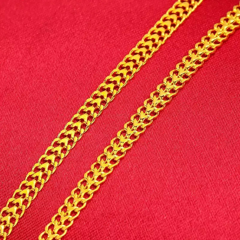 Feminino 9999 24k ouro real massa frita torção corrente colar de ouro moda massa frita torções colar de jóias de ouro