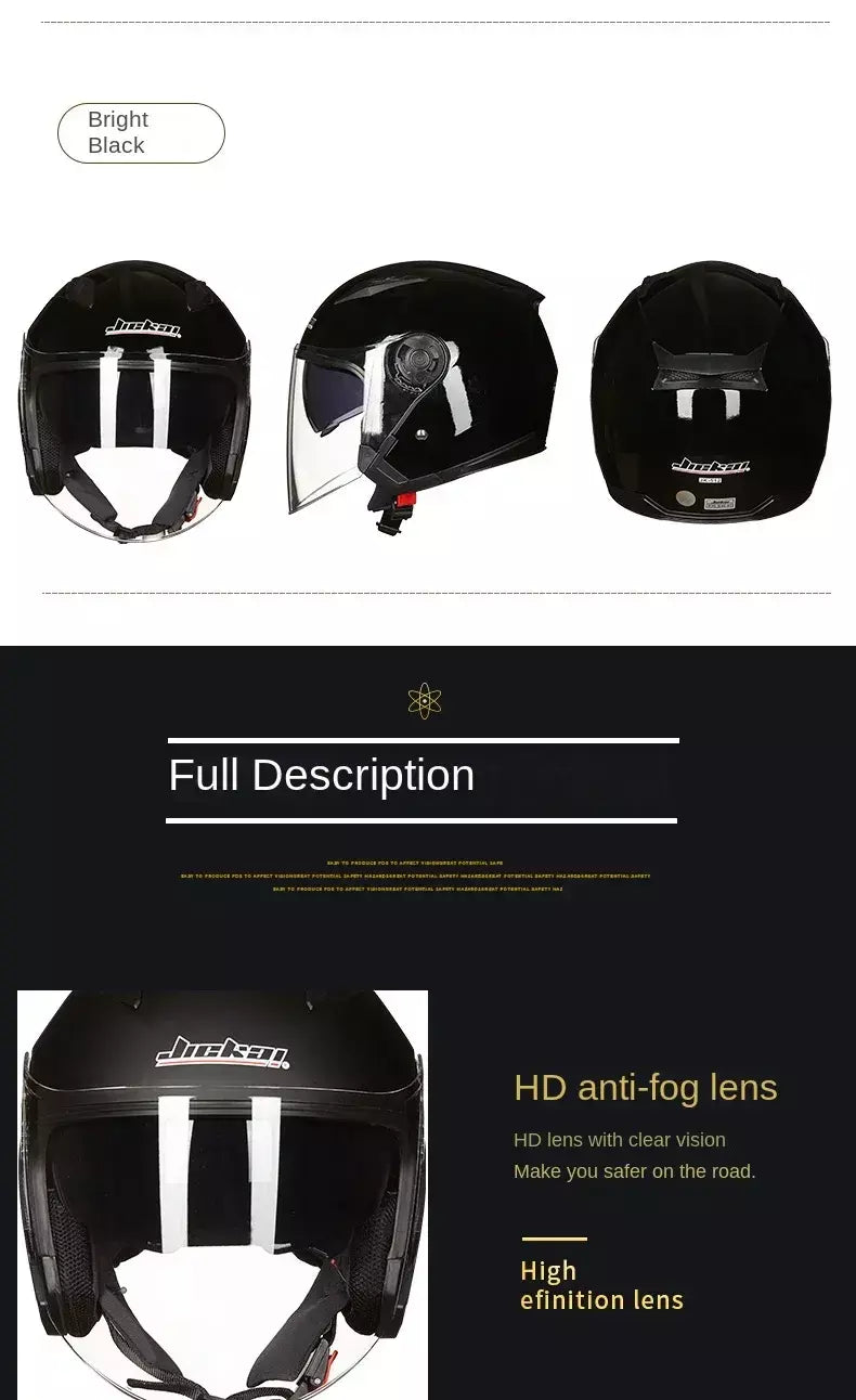 Homens motocicleta metade capacetes lente dupla scooter moto capacete casco aldeia equitação capacete de moto motocross capacetes-JIEKAI