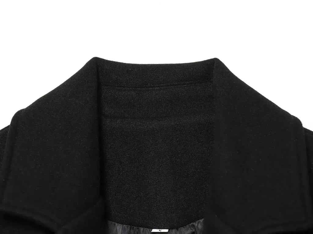 Tidalyf 2025 casaco longo feminino de mistura de lã, gola virada para baixo, cintura com cinto, manga comprida, comprimento da panturrilha, jaqueta com bolsos para o outono