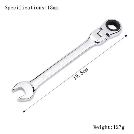 Chave de catraca de chaves, conjunto de ferramentas manuais, catraca de 72 dentes, cabeça flexível, acabamento espelhado, 6mm-27mm, reparo automático e doméstico, 1 peça