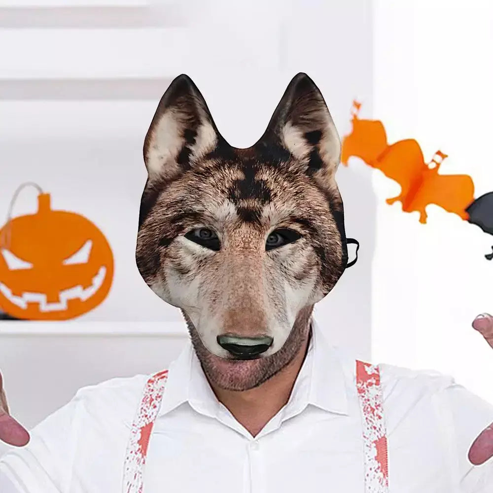 Halloween páscoa lobo máscara assustador animal moda máscara cosplay traje acessórios realista máscara de cabeça para adultos