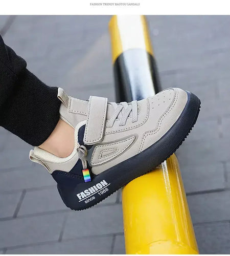 Meninos tenis tênis crianças sapatos moda de luxo couro crianças casual tênis plataforma sapatos esportivos para menino 4 a 12 anos