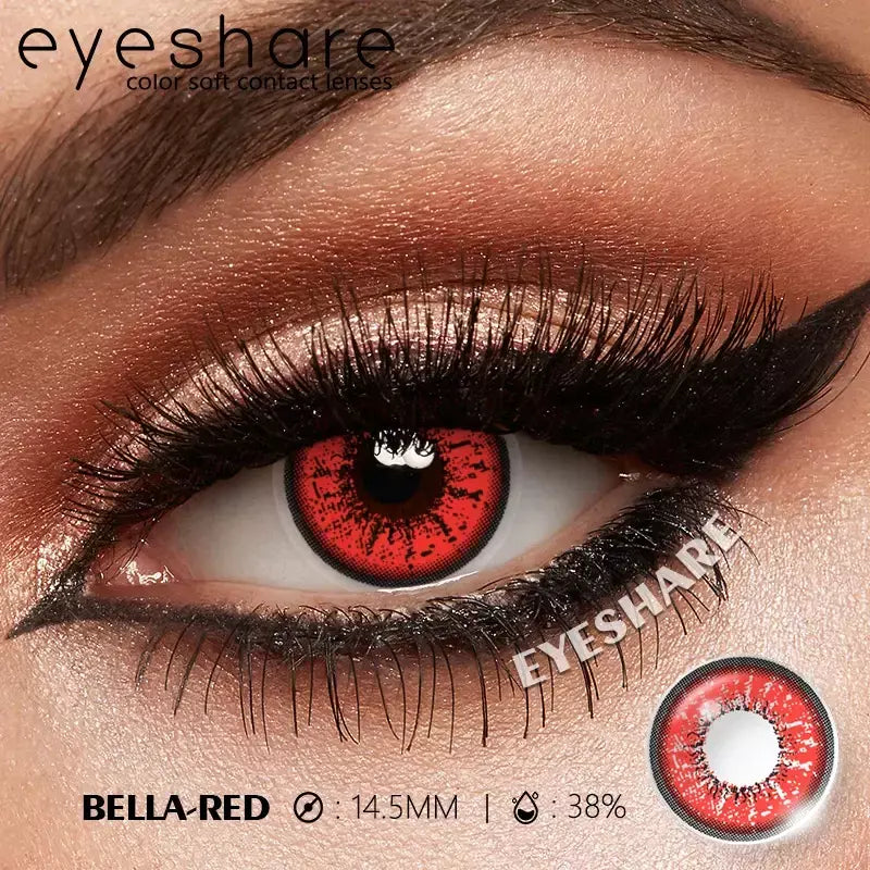 Eyeshare 1 par cosplay lentes de contato coloridas brancas lentes de contato vermelhas anime lentes de olho preto halloween beleza maquiagem lentes