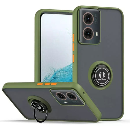 Armadura fosca caso para motorola moto g35 g55 g54 g84 g14 g72 g85 g75 g15 g05 g34 g24 s50 e13 g13 anel titular à prova de choque coque
