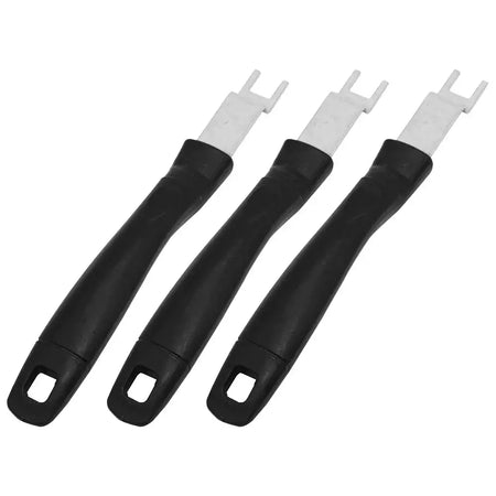 3 pçs de aço inoxidável alça preta conjunto ferramentas churrasco grill grelha levantador placa metal ajustador resistente ao calor pinça ferramentas churrasco
