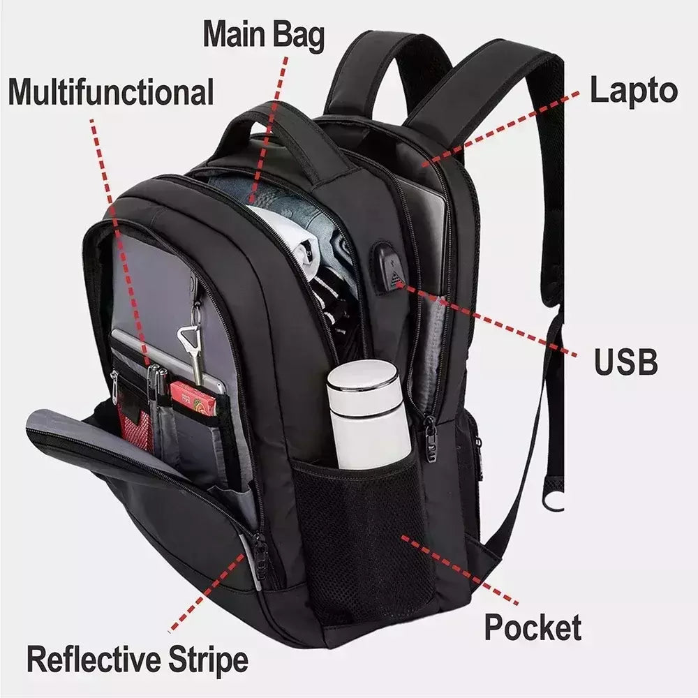 SWISS-Mochila impermeável anti-roubo USB para homens, bolsa para laptop de gran