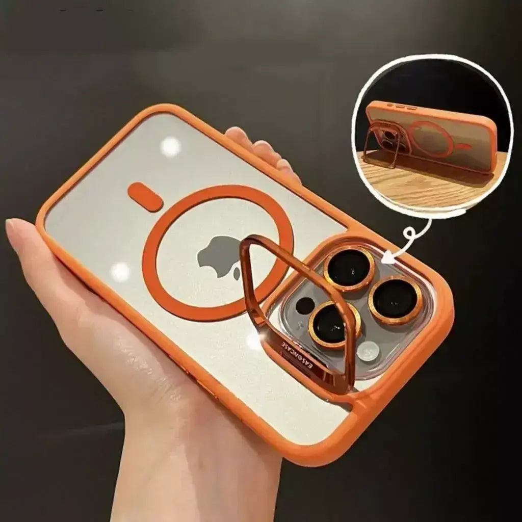 Magsafe suporte de proteção de lente magnética capa de telefone para iphone 17 12 13 14 15 16 pro max câmera vidro transparente anel de metal capa