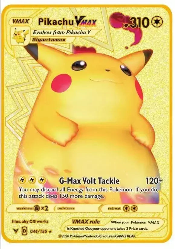 Pokemon English Metal Card Anime Pikachu Charizard Mewtwo Arceus Frog Flower Vmax GX Letters Game Collection Card Kids Toy Gifts