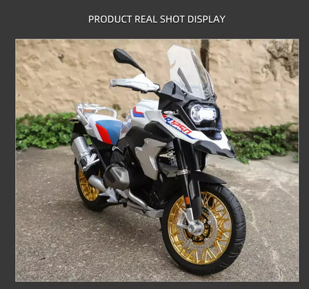 1/9 r1250 gs adv liga de corrida motocicleta diecasts rua esportes motocicleta modelo simulação com luz coleção crianças brinquedos presente
