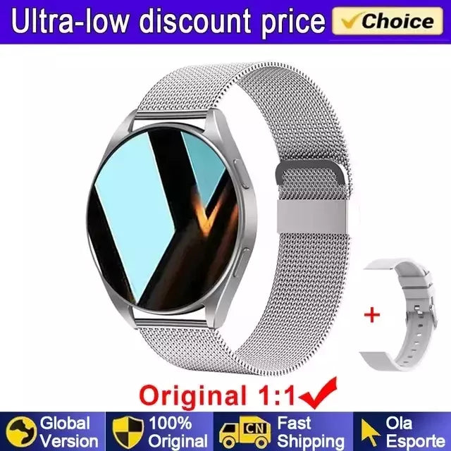 Samsung-Galaxy Smartwatch para homens e mulheres, monitoramento de saúde AMOLED, relógio impermeável, assistente de voz, chamada Bluetooth, relógio inteligente, 2022