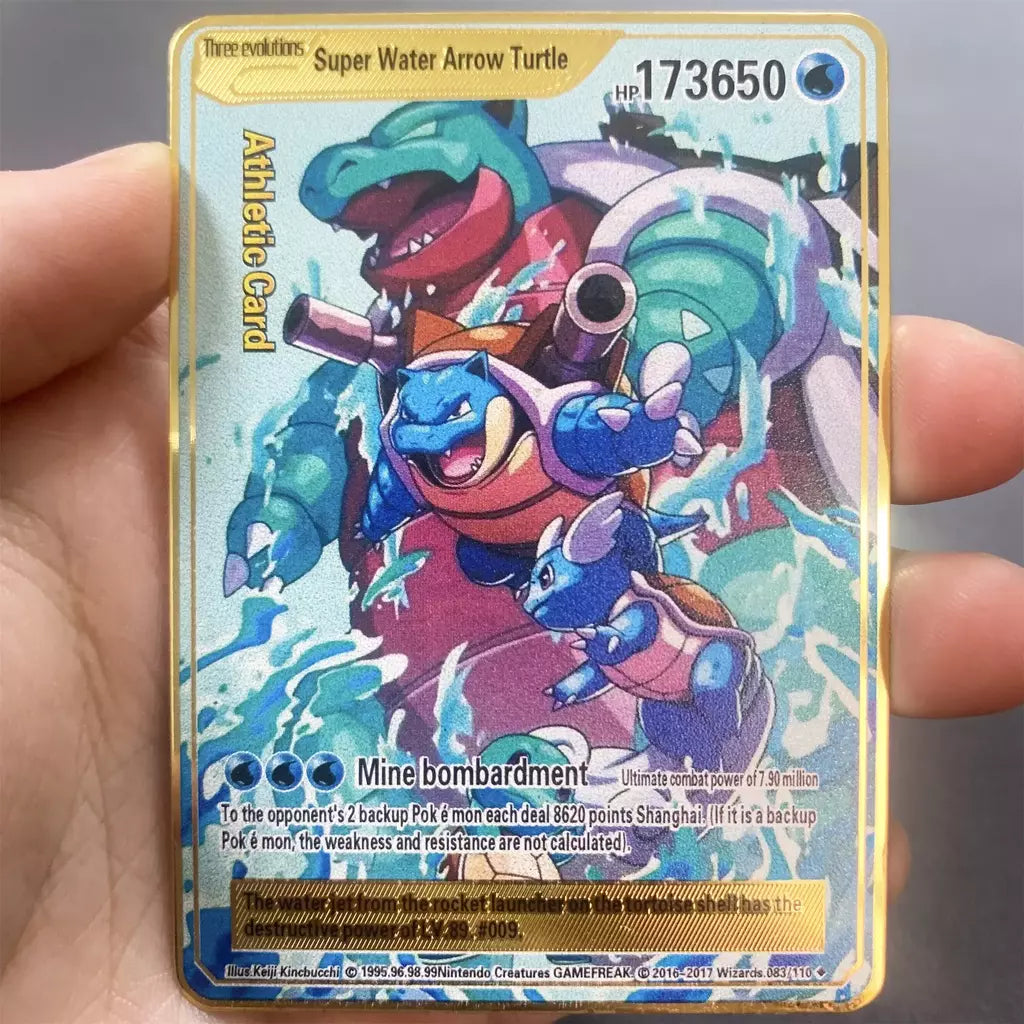 999999 Pontos hp pokemon cartão de metal charizard ouro metal super cartões inglês cartão mewtwo vmax mega anime jogo coleção presentes