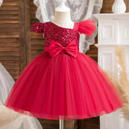 Vestidos de lantejoulas princesa feminina, vestido de batismo, festa de casamento infantil, Natal, vestido novo de luxo, 2022