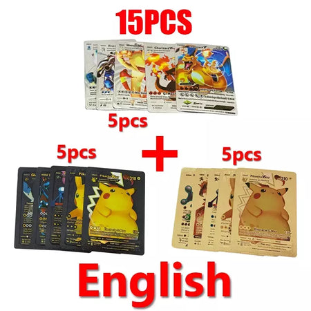Pokemon arco-íris cartões ouro prata vmax gx cartão coleção batalha trainer cartão espanhol inglês francês criança brinquedos presentes de natal