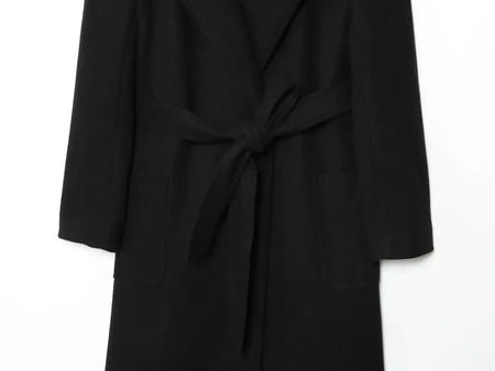 Tidalyf 2025 casaco longo feminino de mistura de lã, gola virada para baixo, cintura com cinto, manga comprida, comprimento da panturrilha, jaqueta com bolsos para o outono