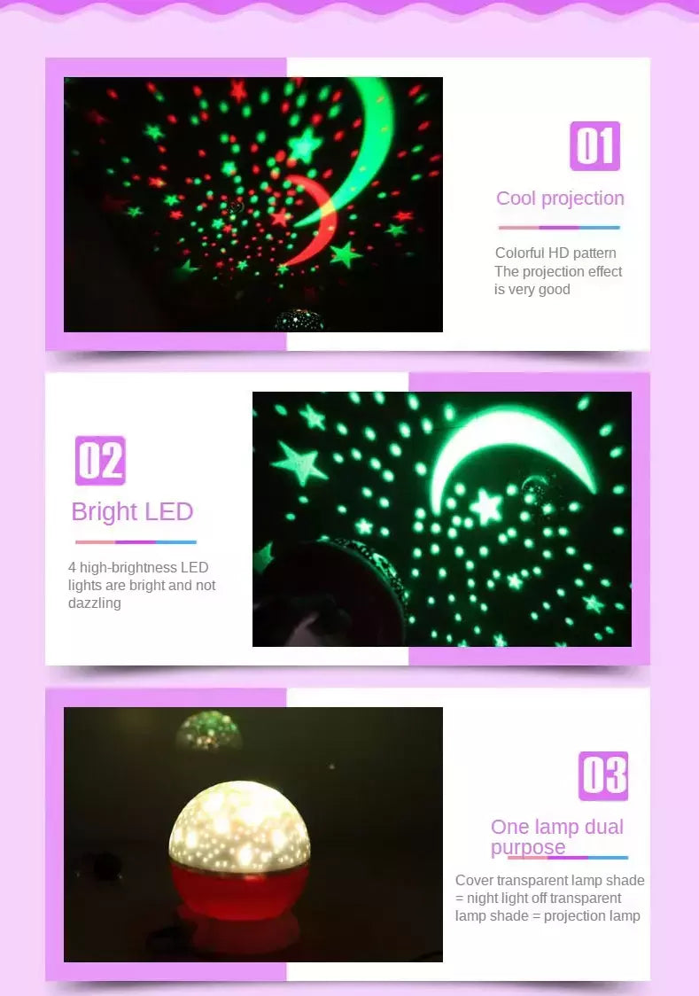 LED Rotating Night Light Projector, Céu Estrelado, Star Master, Crianças, Crianças, Sono, Romântico, USB, Lâmpada, Presentes para Criança