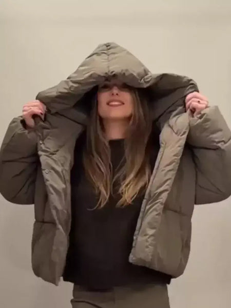 Inverno quente curto puffer jaquetas feminino solto parkas casaco moda com capuz pão jaqueta outwear algodão-acolchoado jaqueta